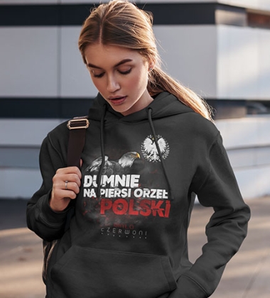 Damska bluza z kapturem DUMNIE NA PIERSI